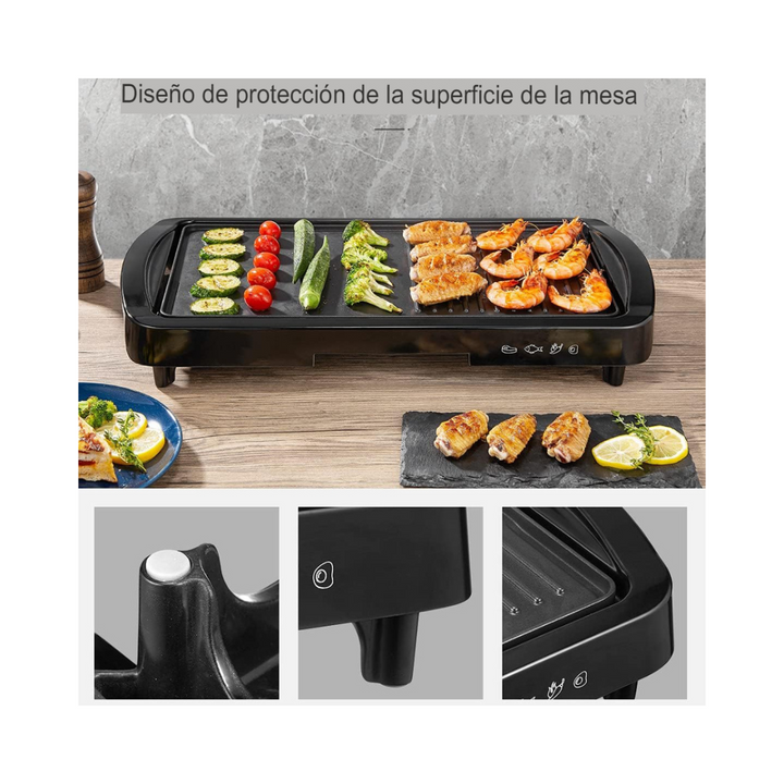 🍳⚡ Plancha Eléctrica con Revestimiento Antiadherente - ¡Cocine fácil, rápido y sin pegarse!